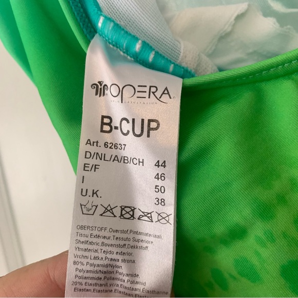 South Beach Swimsuits Womens 14 B Cup Lime Green Blue Animal Print Opera Swim - Picture 11 of 12